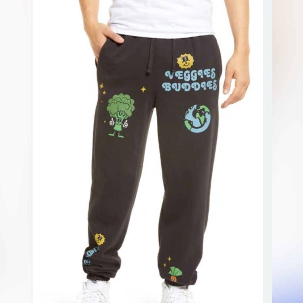 Coney island picnic Veggies Buddies Black Sweatpants sz M